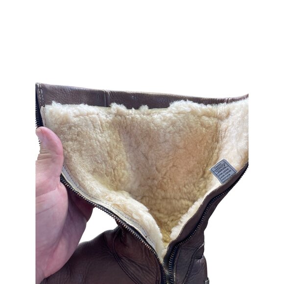 Ugg Australia Womens Brown Mid-Calf Leather sheep  fur Boots Size 7 SKU 8586 - Picture 9 of 15